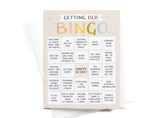 Getting Old Bingo Greeting Card - Onderkast Studio