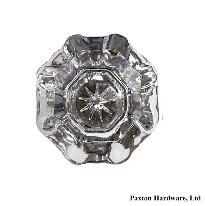 Clear Glass Knob w/ Brass Base 1" - paxton hardware