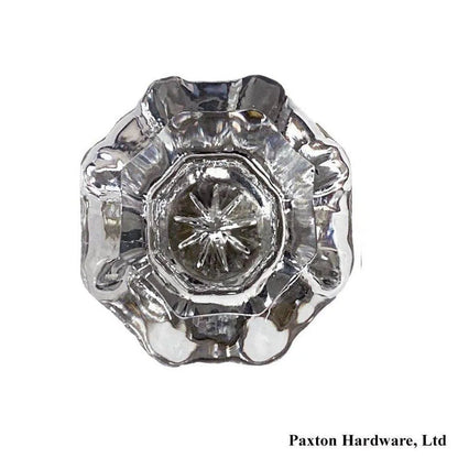 Clear Glass Knob w/ Brass Base 1" - paxton hardware