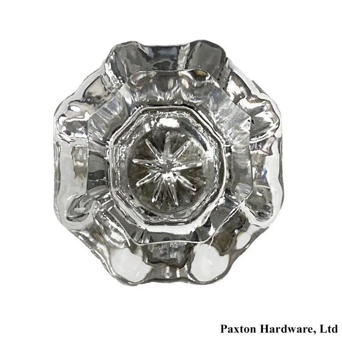 Clear Glass Knob w/ Brass Base 1-1/4" - paxton hardware