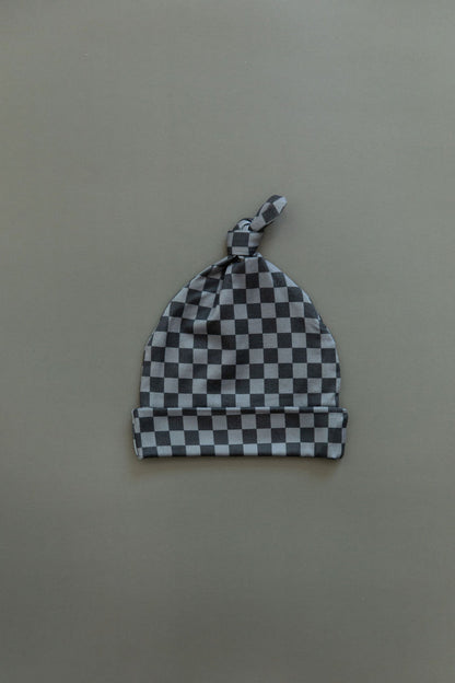 GREY + BLACK MINI CHECKER | BEANIE