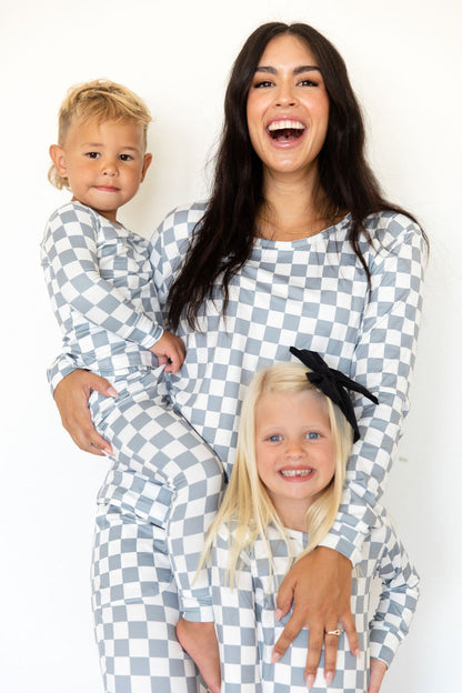 GREY + WHITE CHECKER | LONG SLEEVE