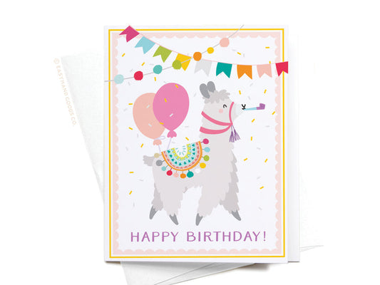 Happy Birthday Llama Greeting Card - Onderkast Studio