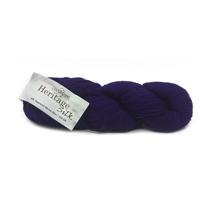 Cascade Heritage Silk -5603 - Marine Blue 886904024584 | Yarn at Michigan Fine Yarns