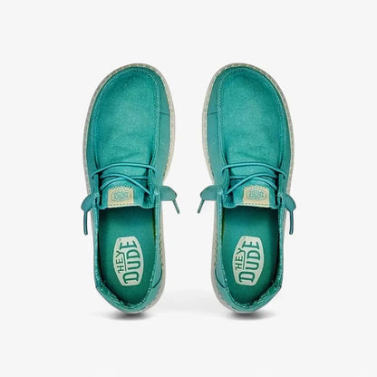 Hey Dude Womens Wendy Stretch Canvas Turq | Hey Dude