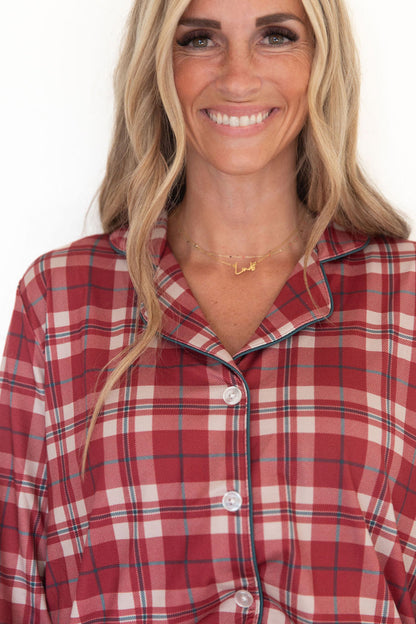 HOLIDAY PLAID | WOMEN'S BUTTON UP LONG SLEEVE SET