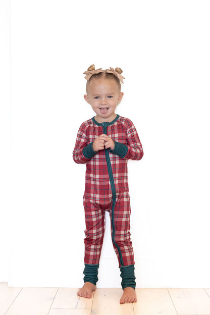 HOLIDAY PLAID | ZIPPER ONE PIECE