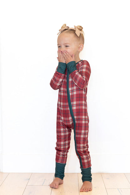 HOLIDAY PLAID | ZIPPER ONE PIECE