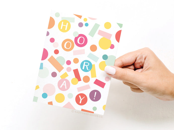 Hooray Confetti Greeting Card