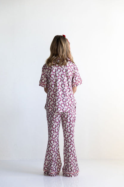 HORSESHOES | GIRLS' BUTTON UP SHORT SLEEVE SET