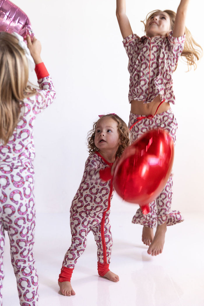 HORSESHOES | GIRLS' BUTTON UP SHORT SLEEVE SET