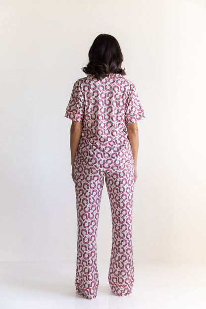 HORSESHOES | WOMEN'S BUTTON UP SHORT SLEEVE SET