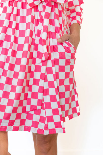 HOT PINK CHECKER | WOMEN'S ROBE