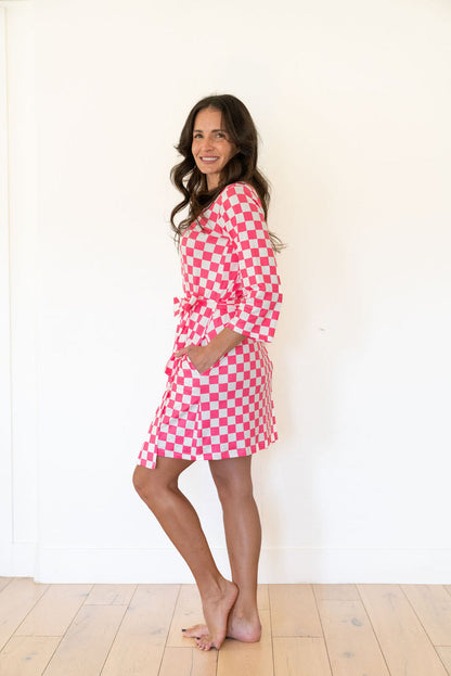 HOT PINK CHECKER | WOMEN'S ROBE