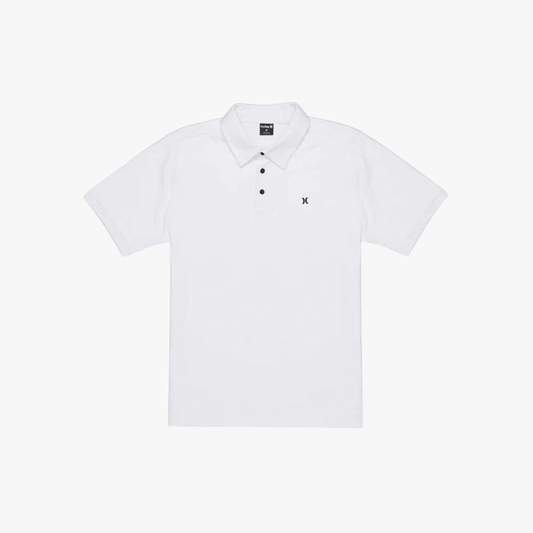 Hurley Mens Icon Slub Short Sleeve Polo Golfer White | Hurley
