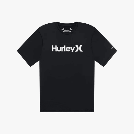 Hurley Mens One And Only Quickdry Rashguard Short Sleeve Rashvest H010 Black | Hurley
