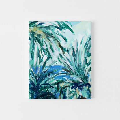 Palm Trees Tropical Caribbean Sea Painting Wall Art Print or Canvas - Jetty Home