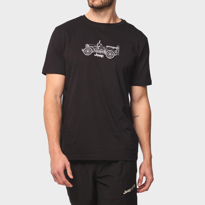 Jeep Mens Core Logo Car Short Sleeve Tee Black | Jeep
