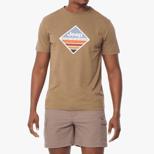 Jeep Mens Fashion Graphic Short Sleeve Tee Brown | Jeep
