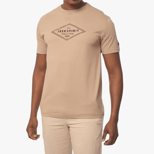 Jeep Mens Fashion Graphics Short Sleeve Tee Khaki | Jeep
