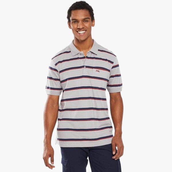 Jeep Stripe Short Sleeve Golfer French Smog Multi | Jeep