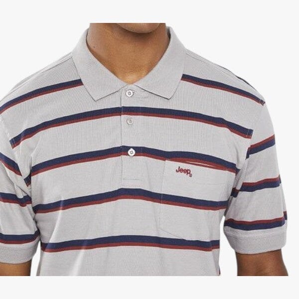 Jeep Stripe Short Sleeve Golfer French Smog Multi | Jeep