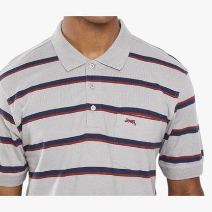 Jeep Stripe Short Sleeve Golfer French Smog Multi | Jeep