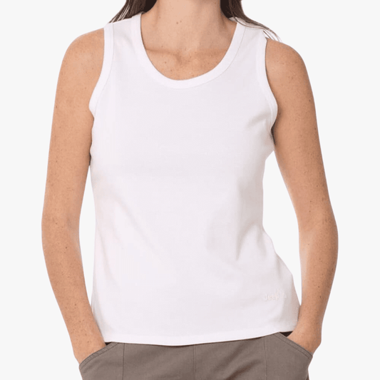Jeep Womens Ribbed Tank White | Jeep