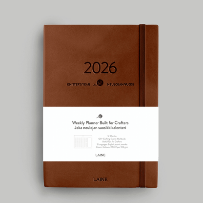 Laine Knitter's Year 2026 Weekly Planner - Brown 6429810960078 | Accessories at Michigan Fine Yarns