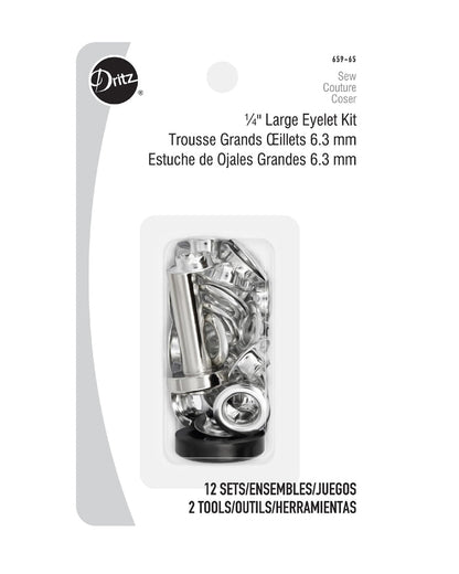 LARGE EYELETS & TOOLS, 1/4" - Zipper and Thread