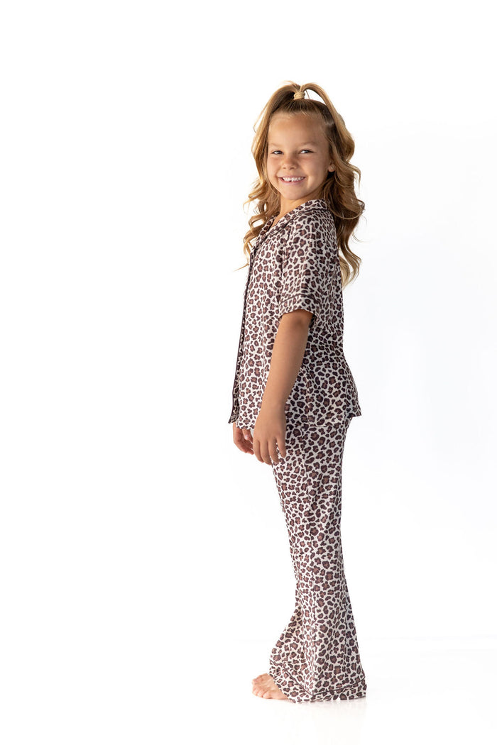 LEOPARD | GIRLS' BUTTON UP SHORT SLEEVE SET