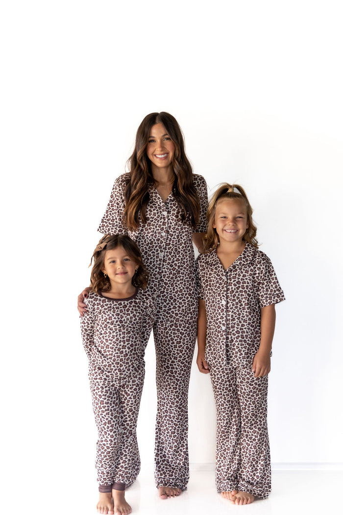 LEOPARD | GIRLS' BUTTON UP SHORT SLEEVE SET