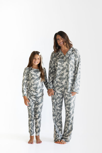 LIGHT CAMO | WOMEN'S BUTTON UP LONG SLEEVE SET