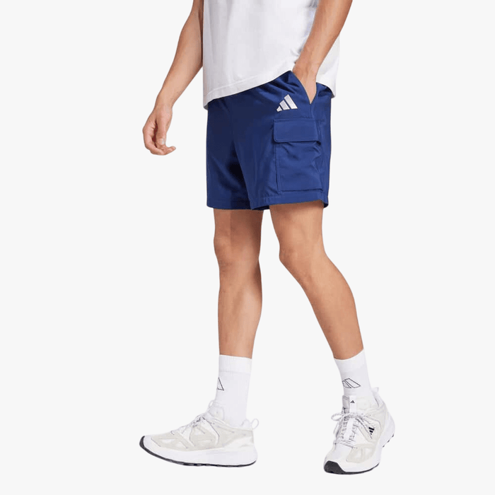 Adidas Mens Essentials Small Logo Cargo Chelsea Shorts Dark Blue | Adidas