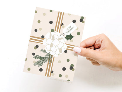 Merry Christmas Gift Wrapping Greeting Card