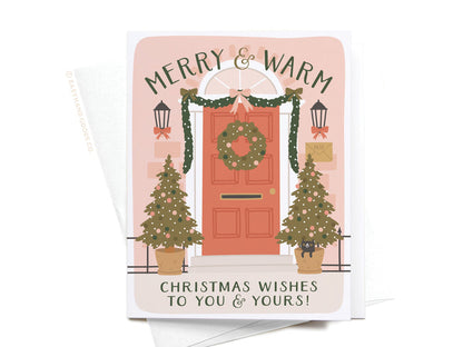 Merry & Warm Christmas Wishes Door Greeting Card