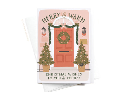 Merry & Warm Christmas Wishes Folded Greeting Note Set