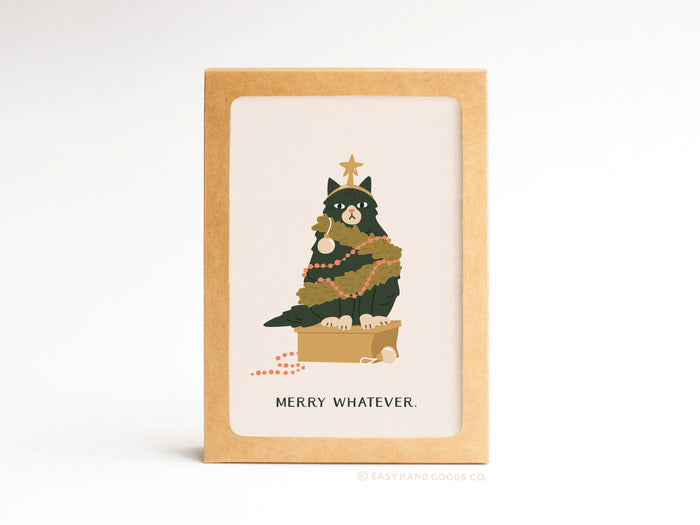 Merry Whatever Cat Folded Greeting Note Set