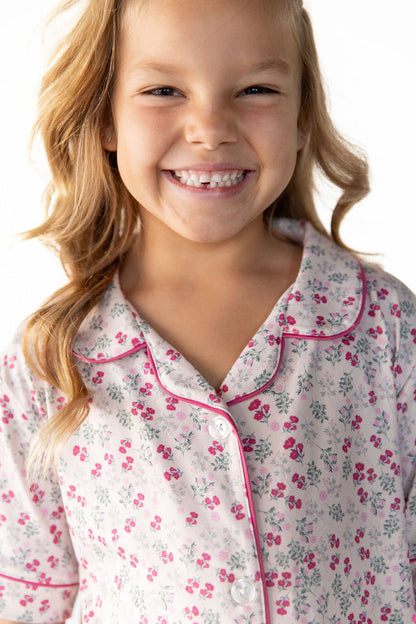 MINI BERRY FLORAL | GIRLS' BUTTON UP SHORT SLEEVE SET