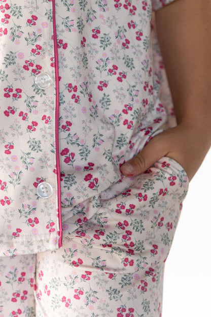 MINI BERRY FLORAL | GIRLS' BUTTON UP SHORT SLEEVE SET