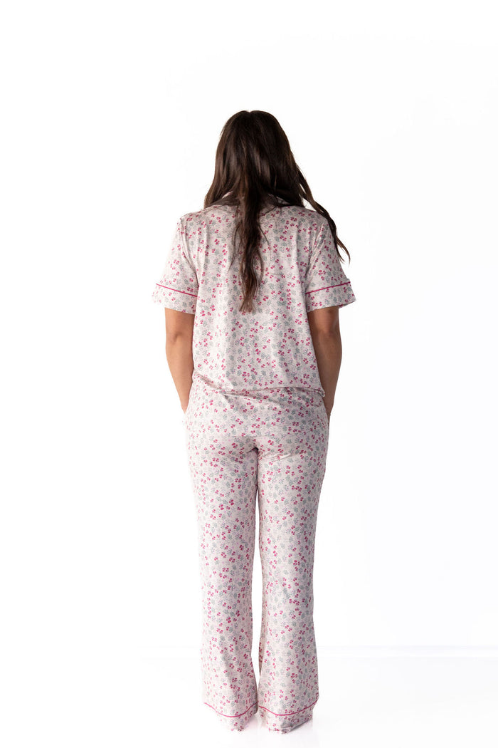 MINI BERRY FLORAL | WOMEN'S BUTTON UP SHORT SLEEVE SET
