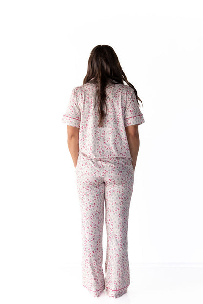 MINI BERRY FLORAL | WOMEN'S BUTTON UP SHORT SLEEVE SET