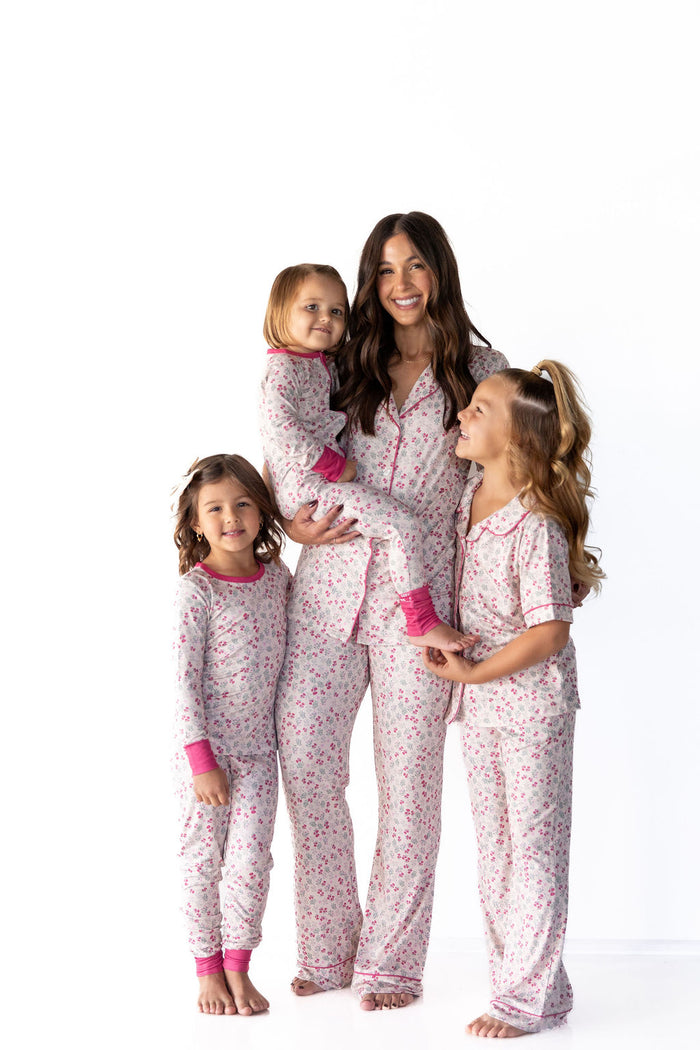 MINI BERRY FLORAL | WOMEN'S BUTTON UP SHORT SLEEVE SET