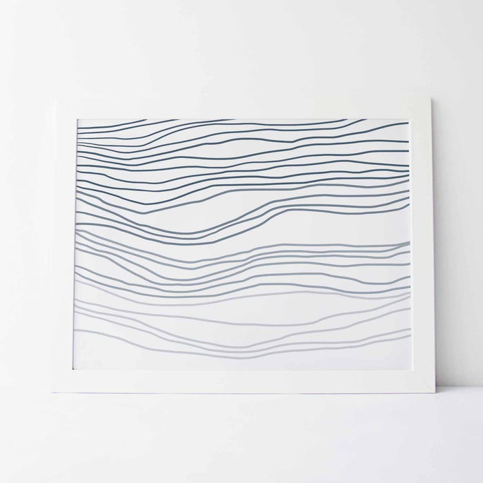 Blue Abstract Ocean Waves Wall Art Print or Canvas - Jetty Home