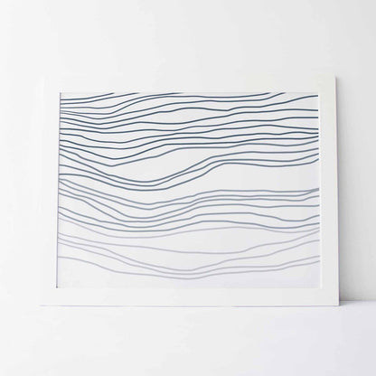 Blue Abstract Ocean Waves Wall Art Print or Canvas - Jetty Home