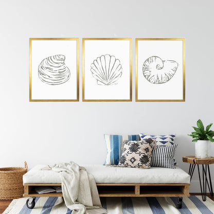 5"x7" / Art Print Set / Antique Gold