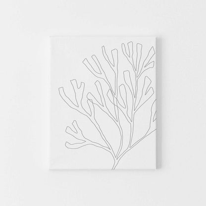 Modern Gray Seaweed Beach Decor Wall Art Print or Canvas - Jetty Home