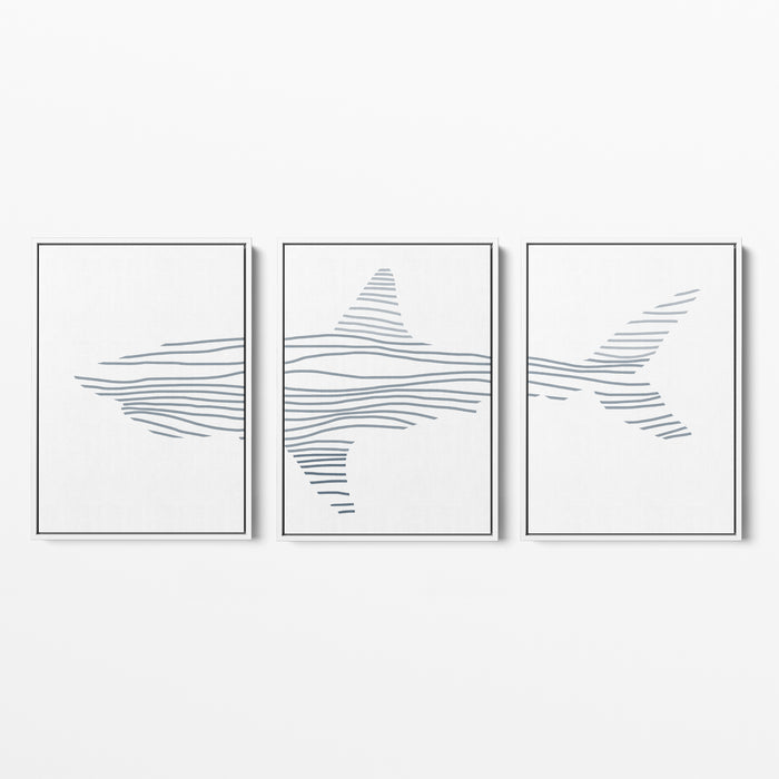 Minimalist Shark Illustration - Set of 3 - Jetty Home