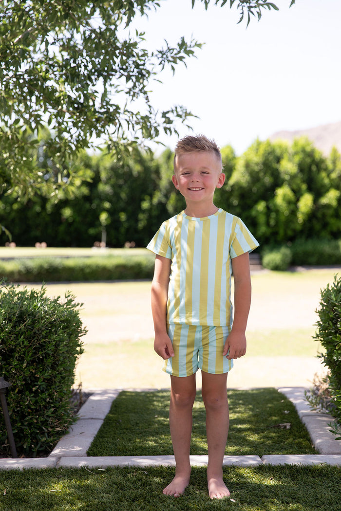 MINT + MUSTARD STRIPE | SHORT SET