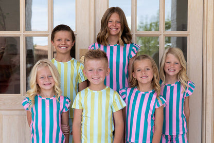 MINT + MUSTARD STRIPE | SHORT SET